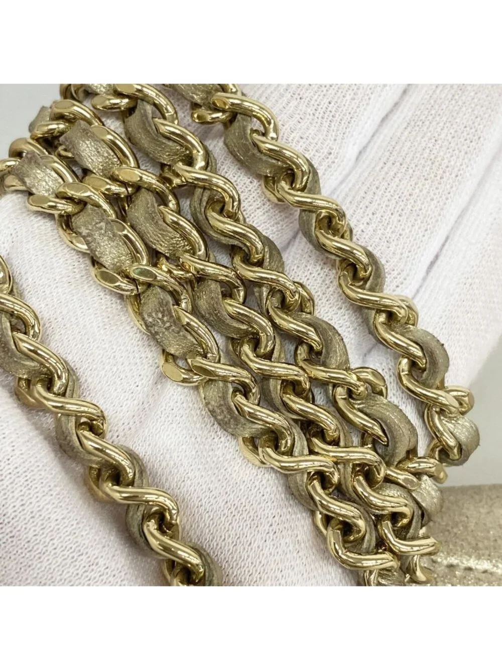 Chanel Wallet on Chain Leather Gold Champagne